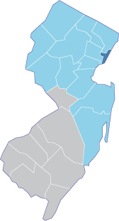 Hudson County is highlighted in dark blue.