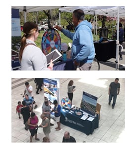 two pictures of public outreach activities