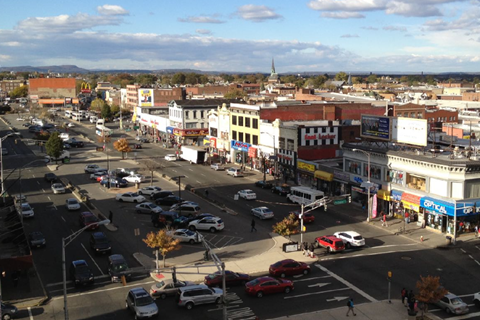 Aerial view of Main Avenue in Passaic
