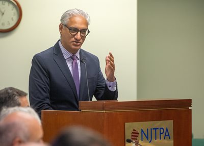 NJ Transit President and CEO Kris Kolluri speaks at the Nov. 10 NJTPA Board of Trustees meeting
