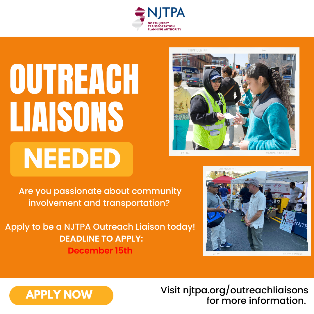 A graphic recruiting outreach liaisons, showing images of people doing outreach at community events.