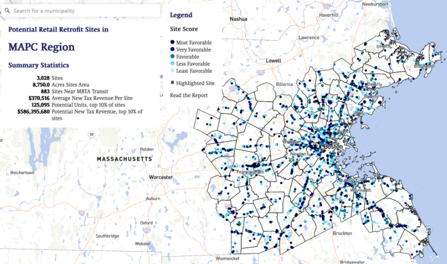 Boston MAPC website assessing region's strip malls