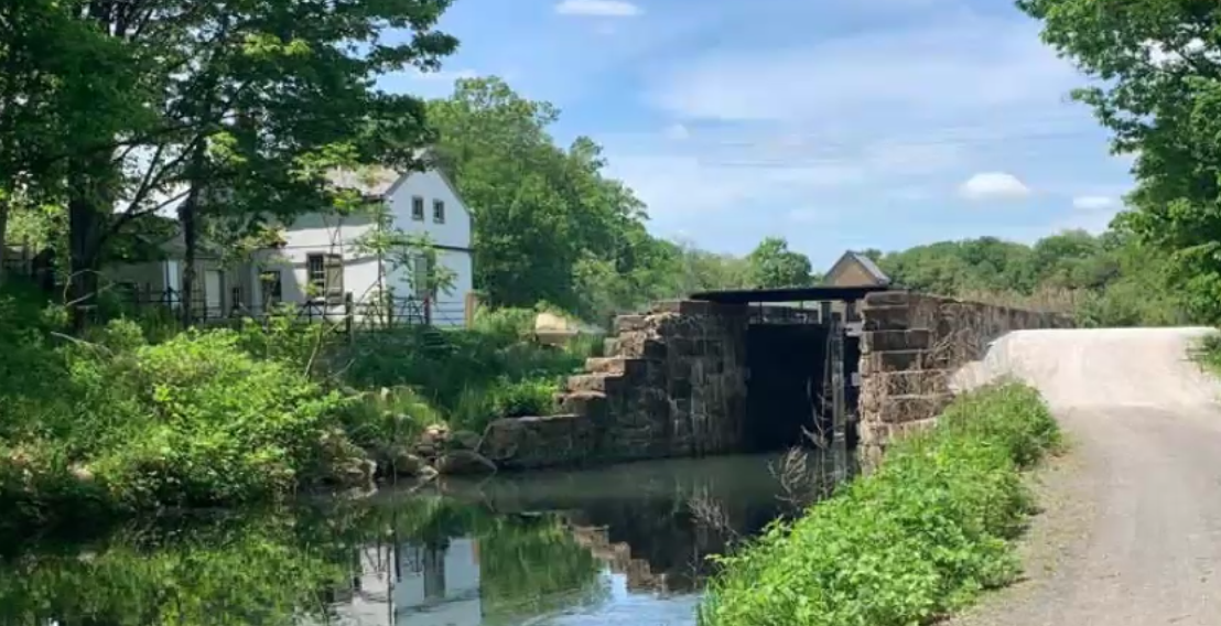 Locktenders house sits on the left at Lock 2 in Wharton