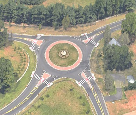 Aerial view of roundabout in Colts Neck, Monmouth County