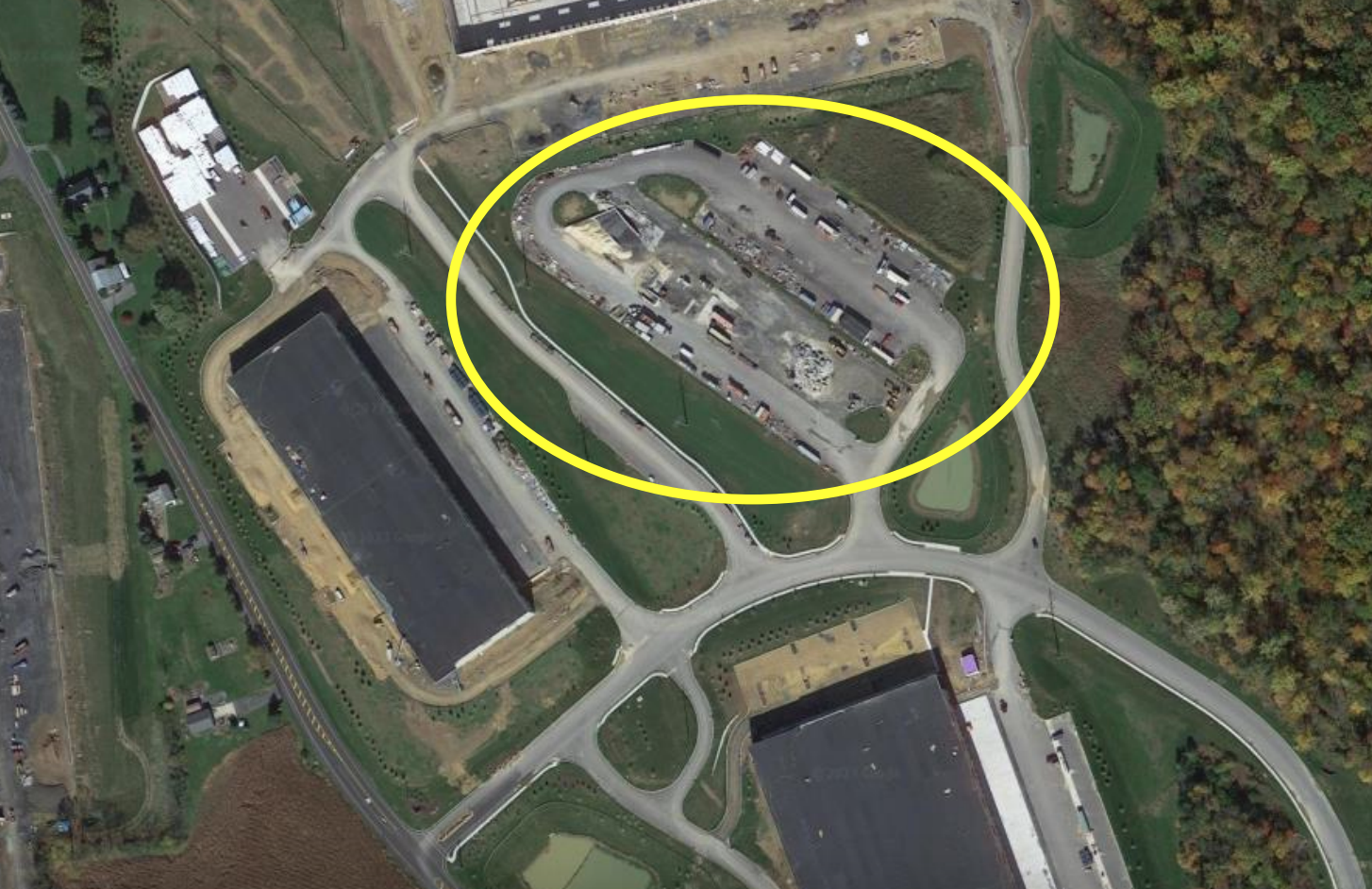 Diagram of an example of a truck parking courtyard