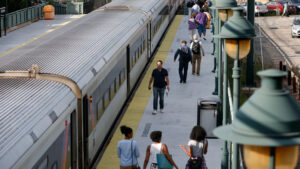 Commuters in Montclair, Essex County.