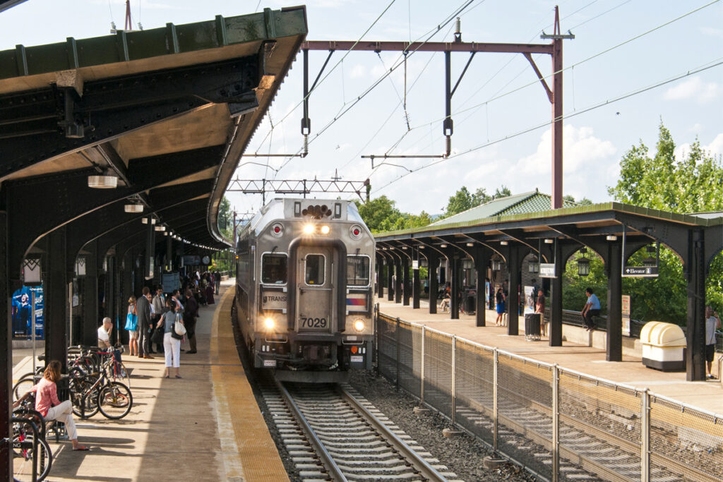 Train stopped at terminal.