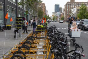 Cargo Bike Corrals on Houston Street, Manhattan.