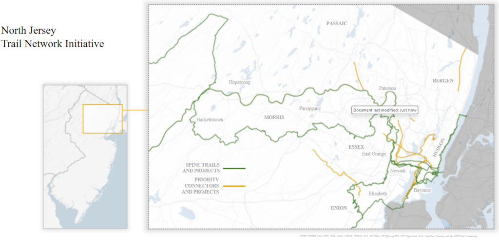 North Jersey Trails Network Initaitive map