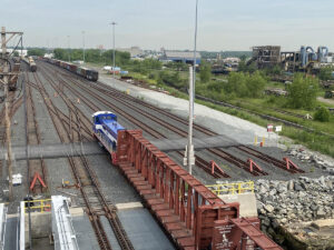 Cross harbor float bridge, freight and goods