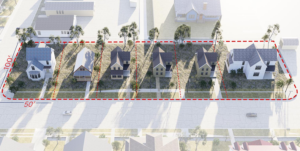 Rendering of a standard urban lot.