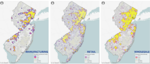 Map of New Jersey freight industry clusters