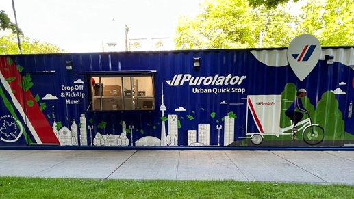 Urban Quick Stop trailer as part of Toronto pilot program for urban delivery.